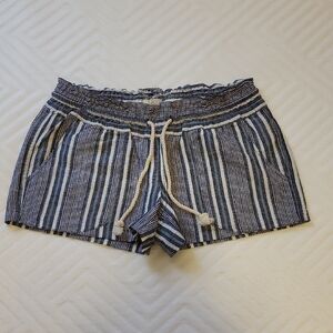 Roxy High Waist Blue and White Shorts